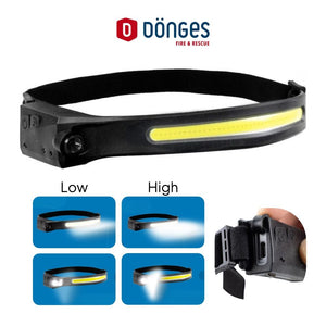 Lampada frontale ricaricabile 230° Dönges con sensore di movimento