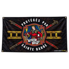 Drapeau Sainte Barbe « PROTÉGÉS PAR SAINTE BARBE » FireFight Club