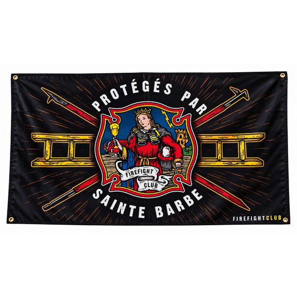 Drapeau Sainte Barbe « PROTÉGÉS PAR SAINTE BARBE » FireFight Club