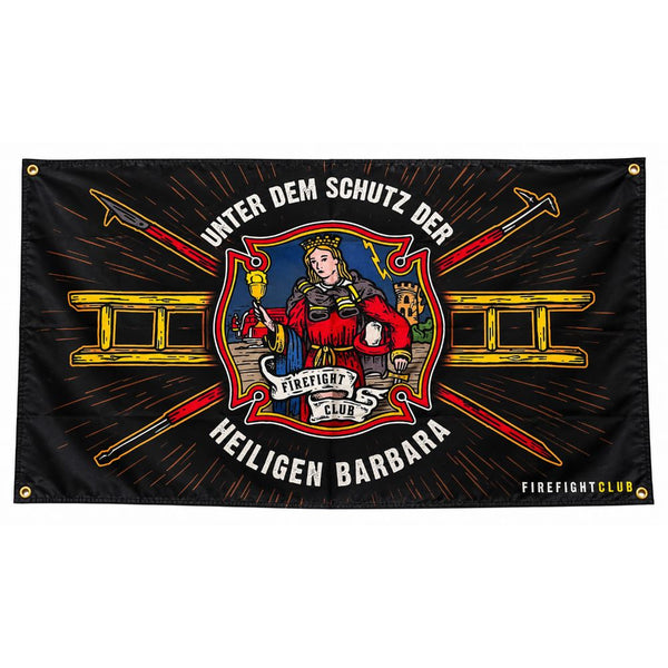 Drapeau Sainte Barbe « UNTER DEM SCHUTZ DER HEILIGEN BARBARA » FireFight Club